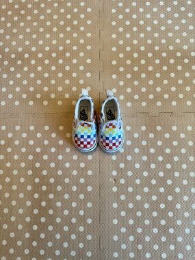 Vans Rainbow Checkerboard Slip On Toddler Size 4 Colorful Classic